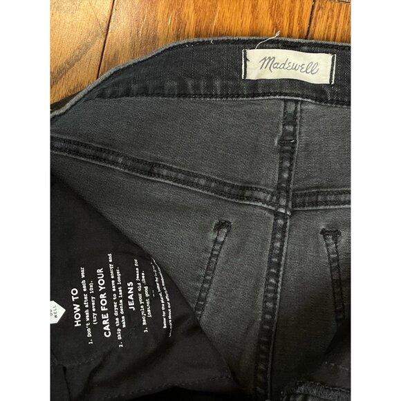 Madewell Womens Stovepipe Jeans Size 28 Charcoal Gray Wash Denim Raw Hem - Picture 5 of 6
